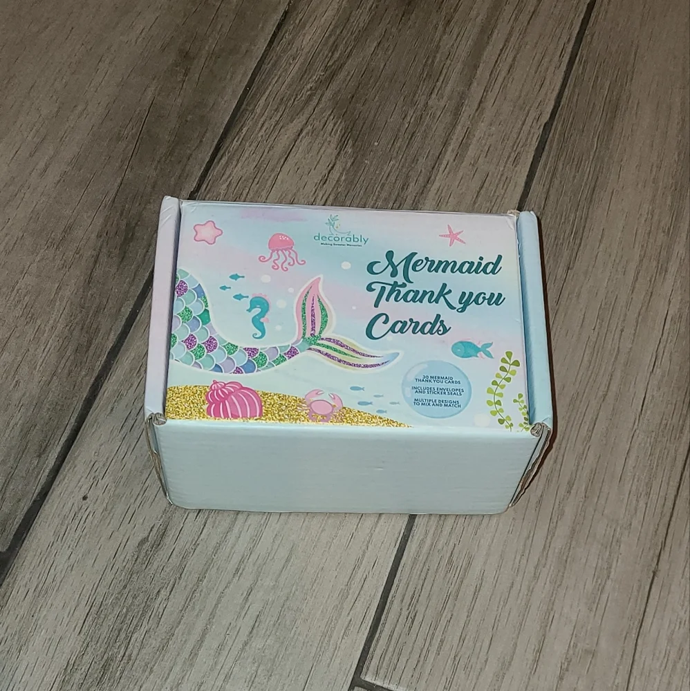 🍦 Mermaid thank you card bundle🧋